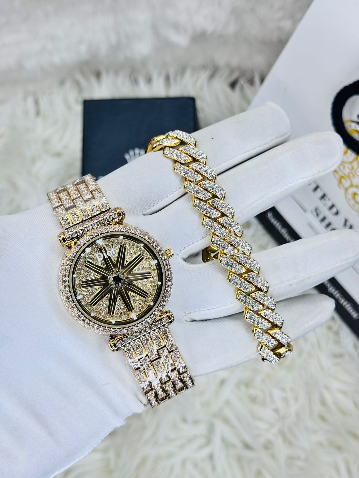Dior Ladies Watch Bracelet Combo